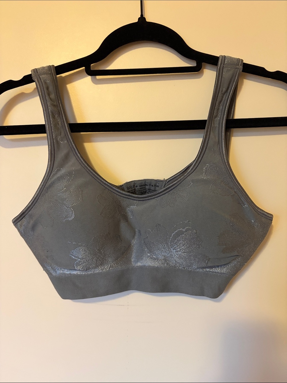 Bali Blue/Gray Floral Wireless Scoop Bralette